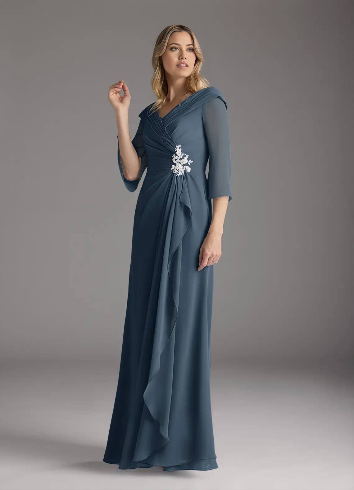 A-Line V-Neck Chiffon formal dresses evening dress Mother of the Bride Dresses