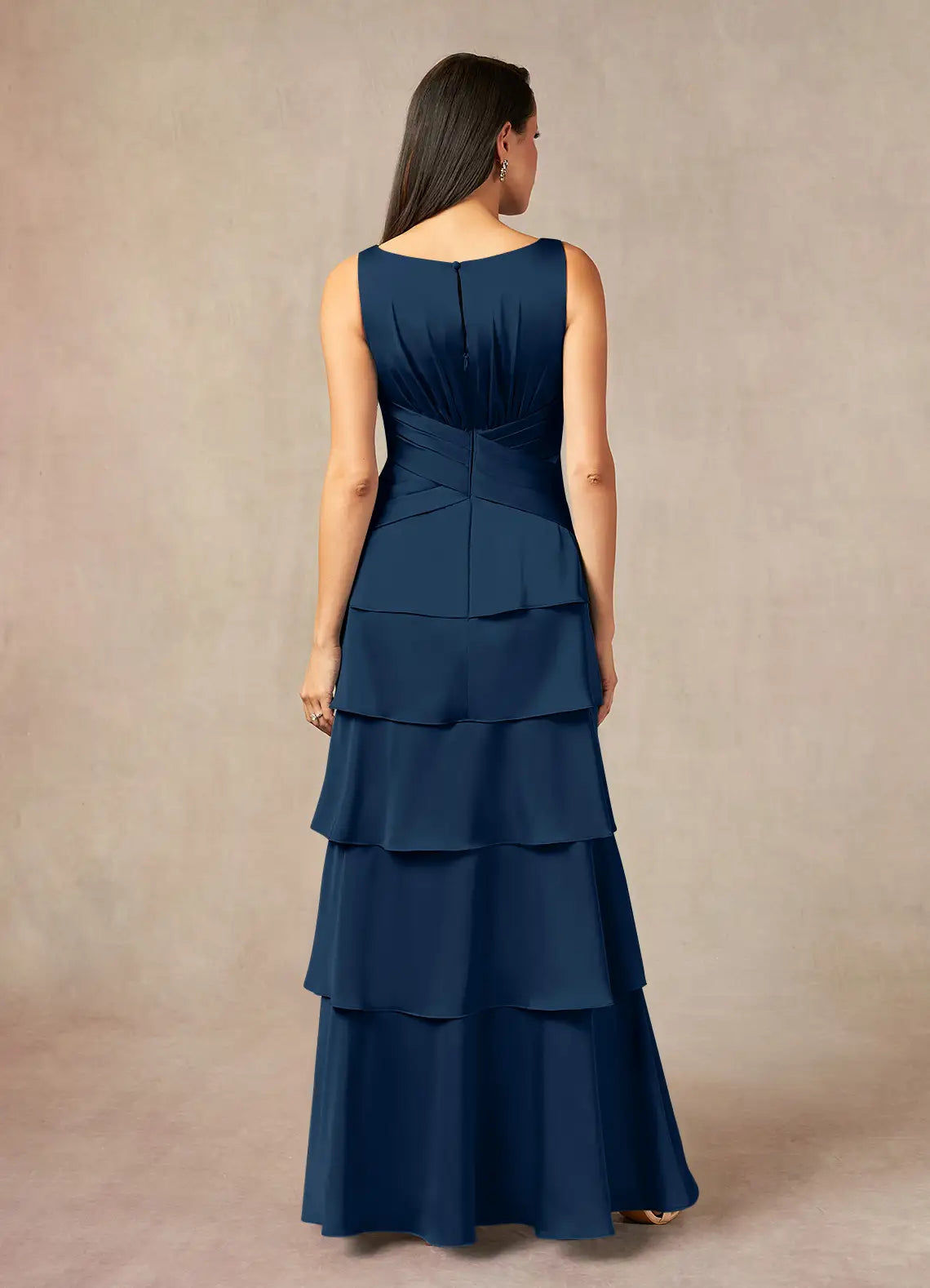 A-Line V-Neck Pleated Dark Navy formal dresses evening dress Mother of the Bride Dresses