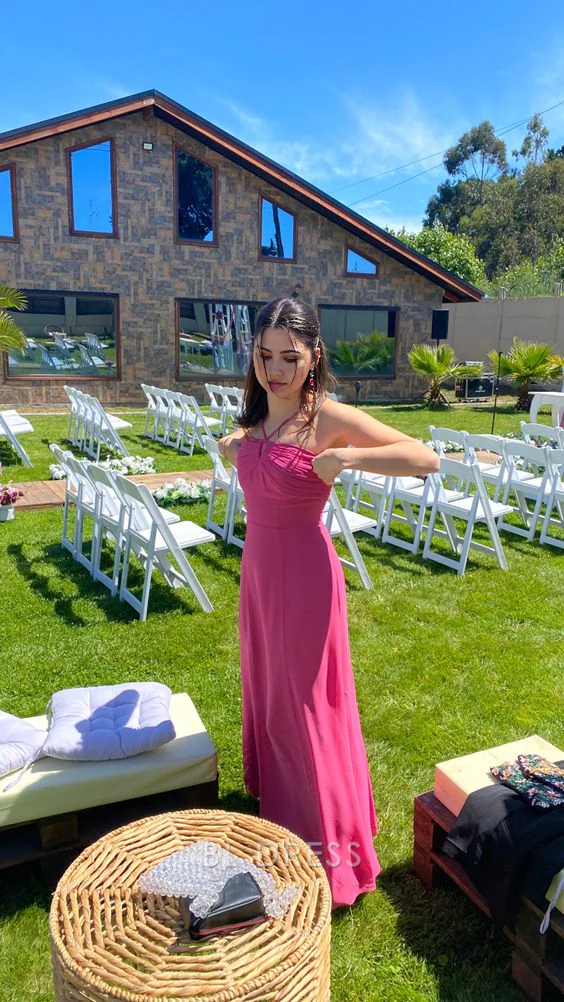 Elegant Halter Neckline Long formal dresses Bridesmaid Dresses evening gown Prom Dress