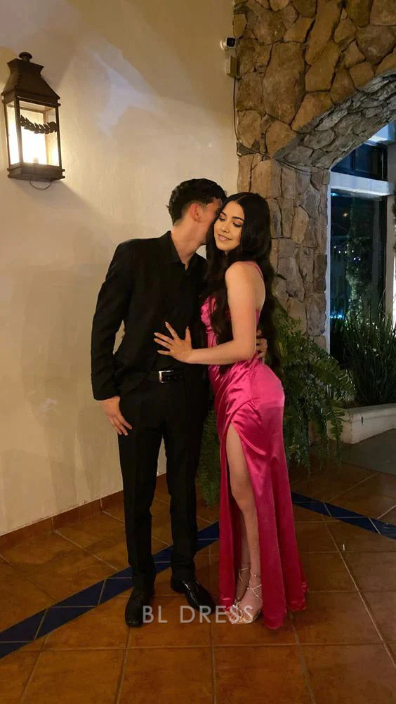 Mermaid Spaghetti Straps Satin Beaded Long formal dresses Bridesmaid Dresses evening gown Prom Dress