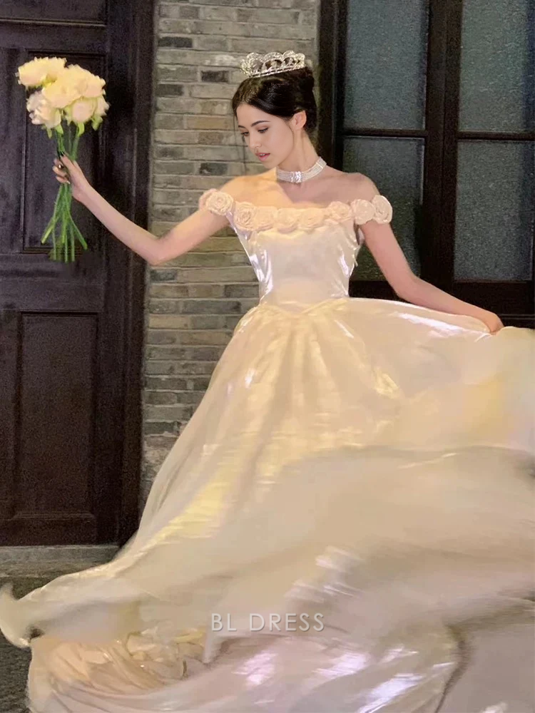 A Line Off The Shoulder Long formal dresses Bridesmaid Dresses evening gown Prom Dress