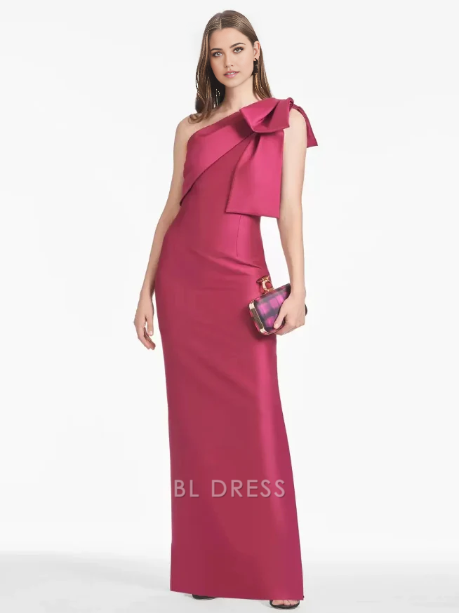Sheath Sleeveless Floor-Length Bows Guest Dresses Mother of the Bride Dresse