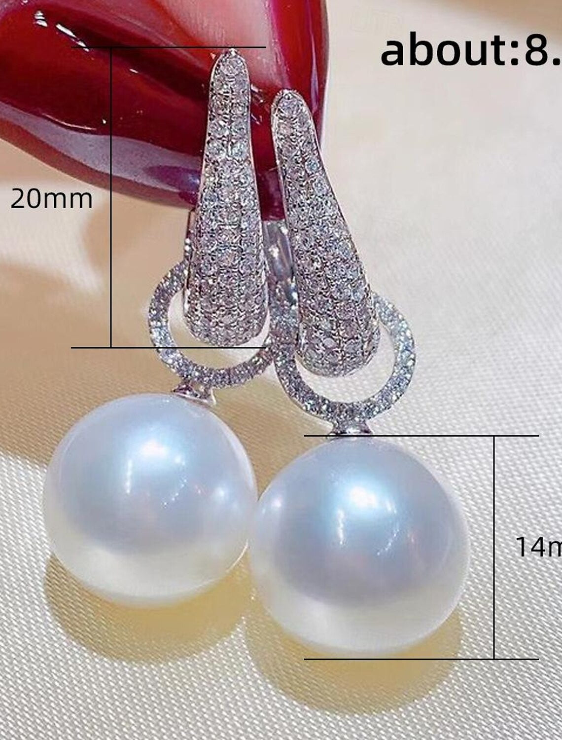 Pearl Drop Earrings Fine Classic Precious Stylish Simple Earrings Jewelry White Sliver For Wedding Party 1 Pair