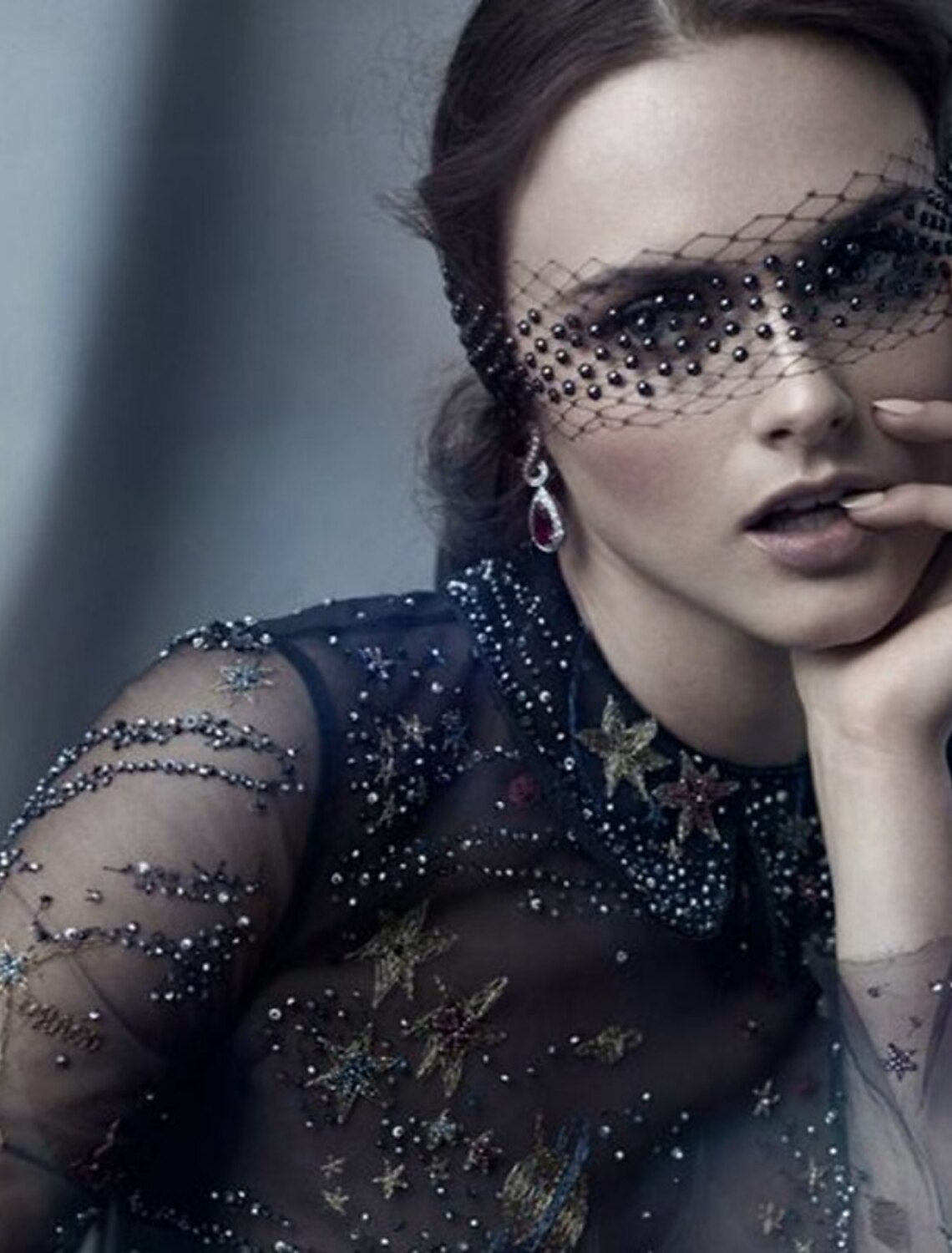 One-tier/ Vintage Wedding Veil Blusher Veils / Birdcage Veils with Faux Pearl Tulle