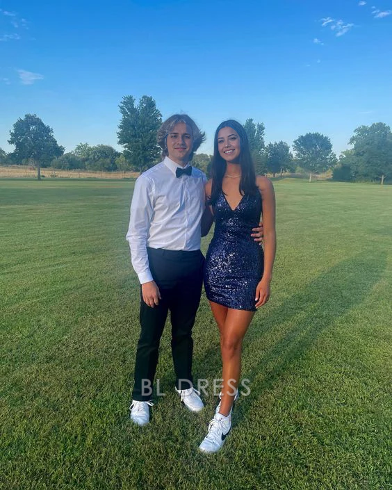 Sheath V Neck Sexy formal dresses Bridesmaid Dresses evening gown Prom Dress Short Homecoming Dress