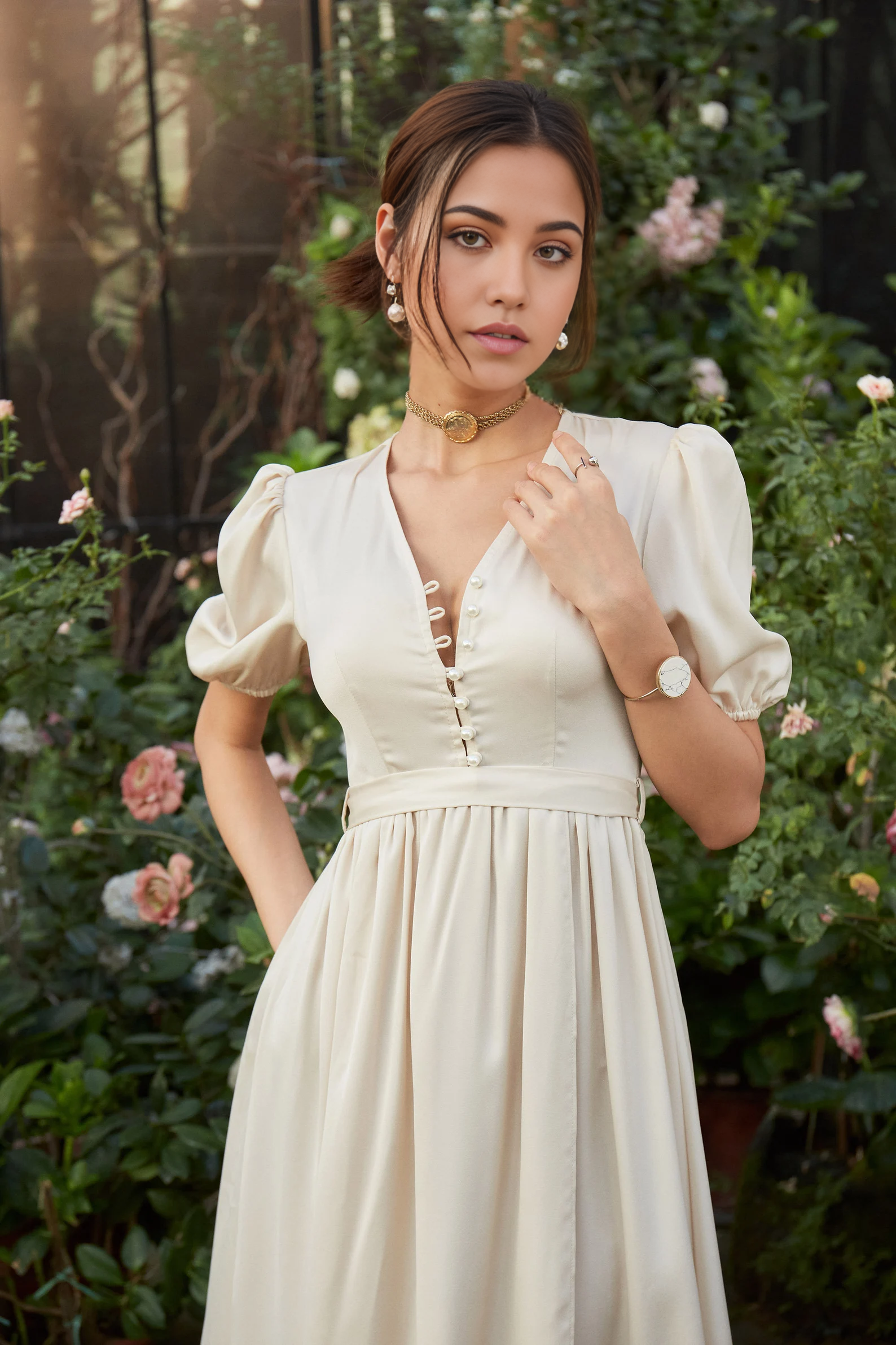 A-line V-Neck Short Sleeve Bridesmaid Dress Formal Dresses for Wedding Guest Cocktail Dress Mother of the Bride Dresses