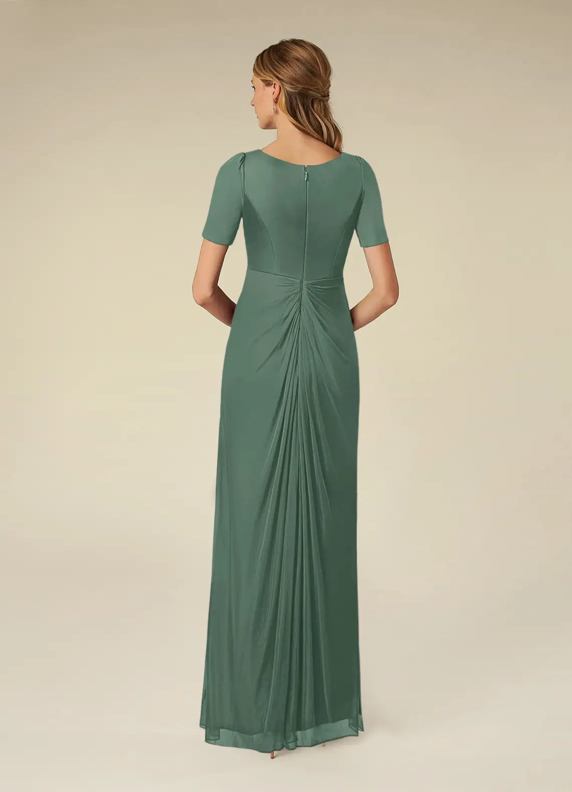 A-Line V-Neck Short Sleeve Pleated formal dresses evening dress Mother of the Bride Dresses