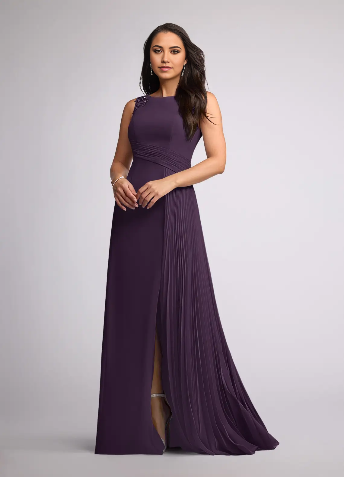 A-Line Sequins Chiffon Plum formal dresses evening dress Mother of the Bride Dresses