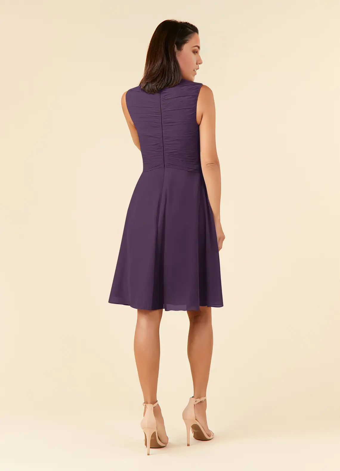 A-Line V-Neck Pleated Chiffon Plum formal dresses evening dress Mother of the Bride Dresses