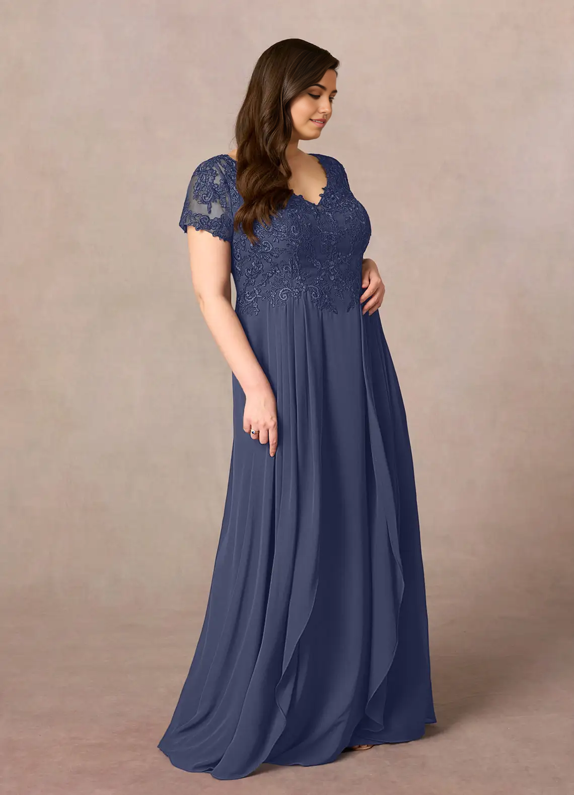 A-Line Appliques Lace Chiffon Stormy formal dresses evening dress Mother of the Bride Dresses