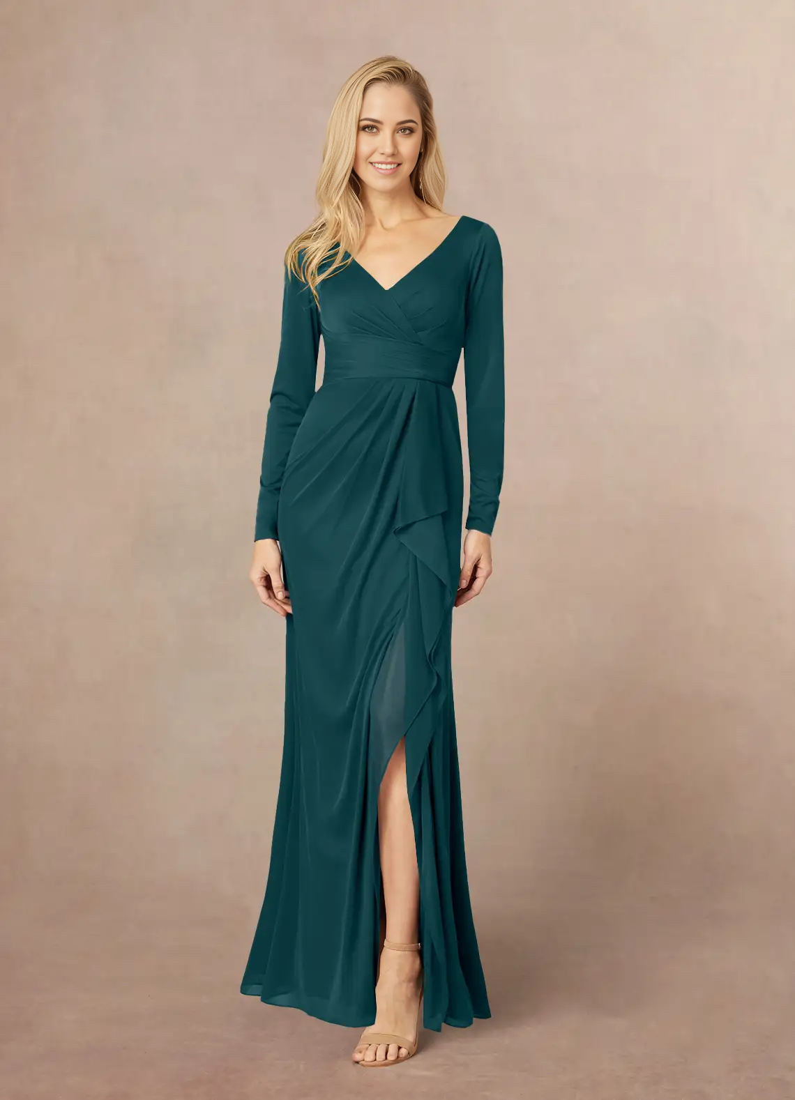 Mermaid V-Neck Pleated Pine formal dresses evening dress Mother of the Bride Dresses