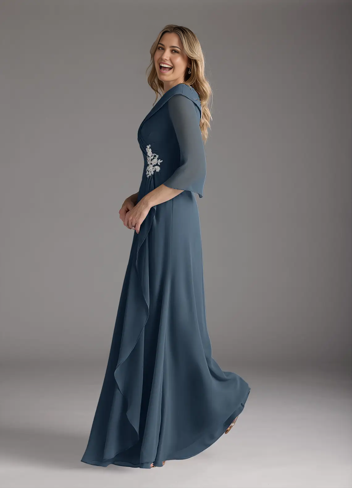 A-Line V-Neck Chiffon formal dresses evening dress Mother of the Bride Dresses