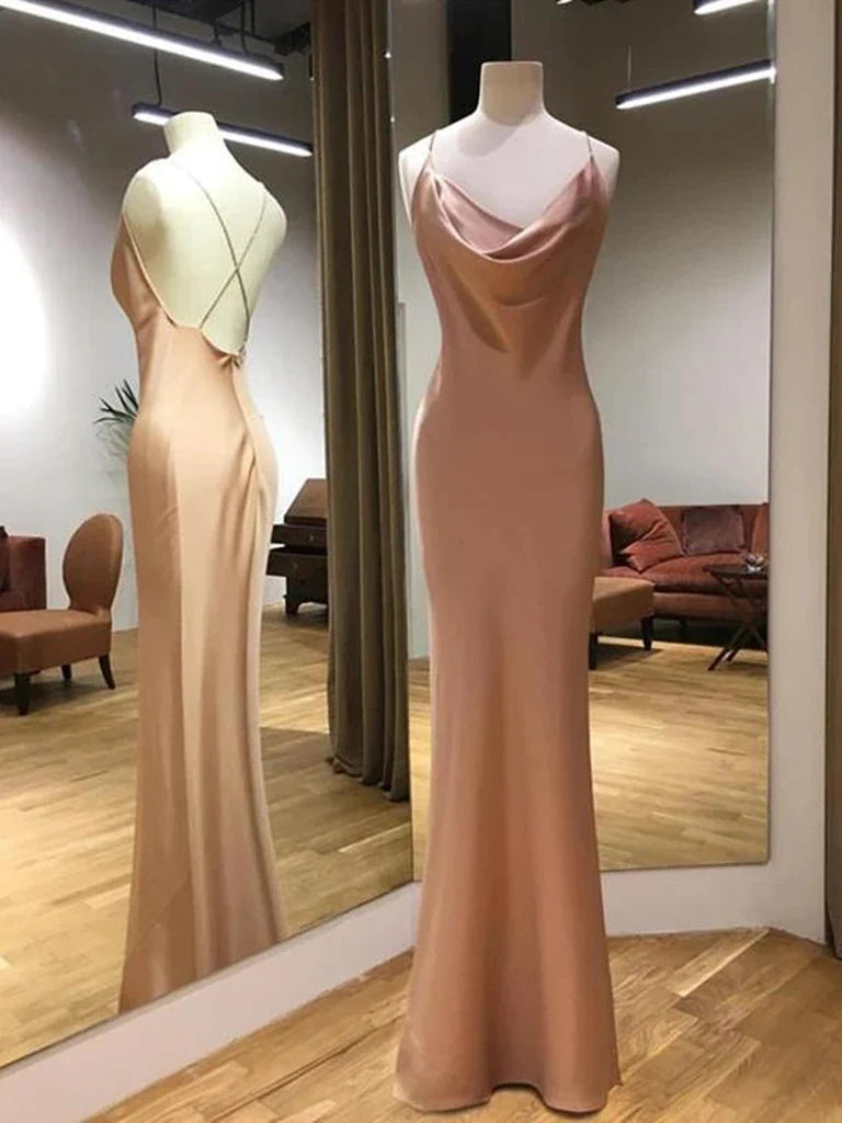 Mermaid Backless Formal Evening Dresses Long Prom Dresses