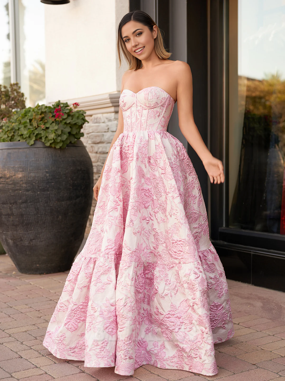 A-Line Sweetheart Floral Printed Long formal dresses Bridesmaid Dresses evening gown Prom Dress