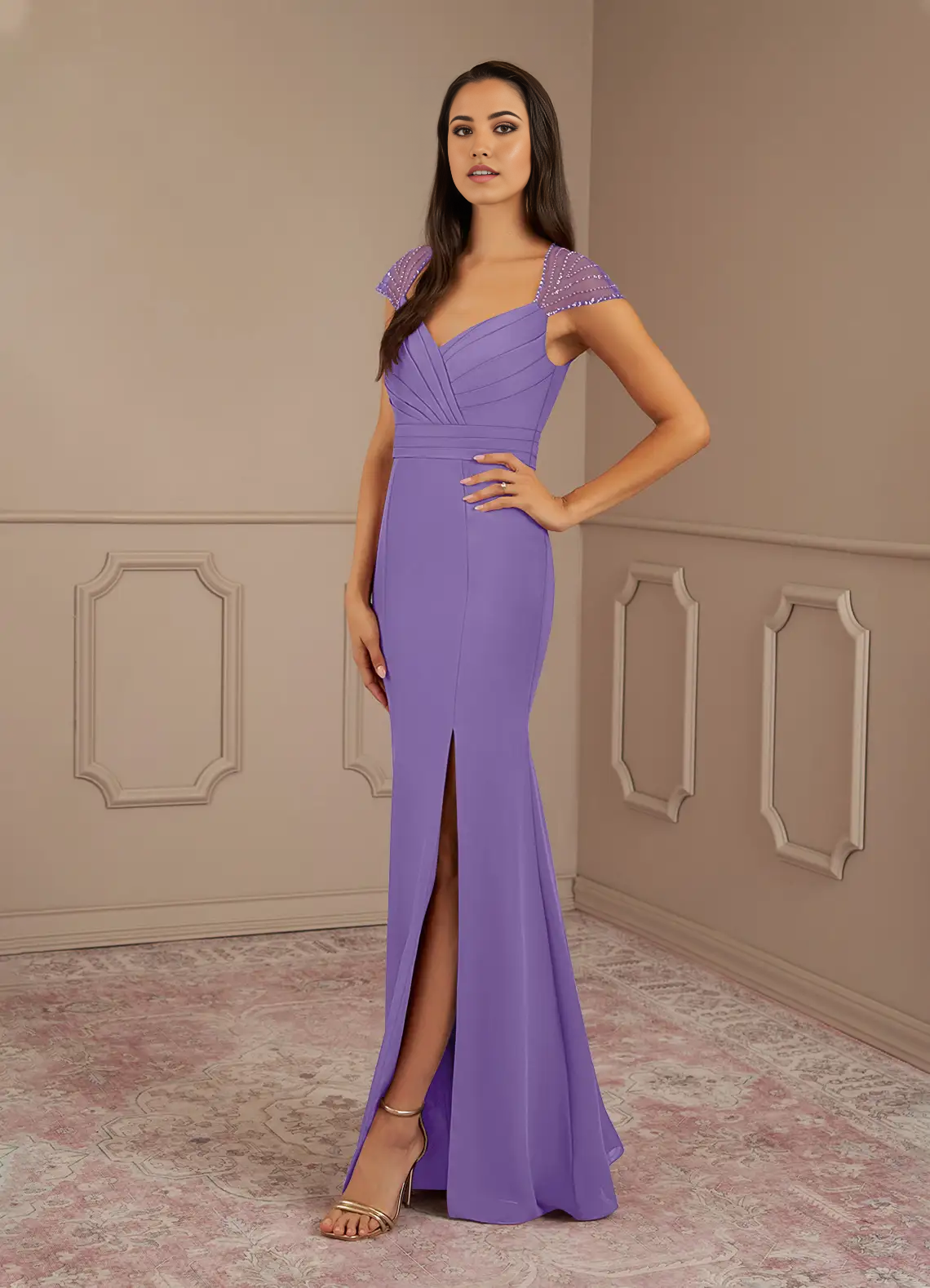 Mermaid Sequins Chiffon Tahiti formal dresses evening dress Mother of the Bride Dresses