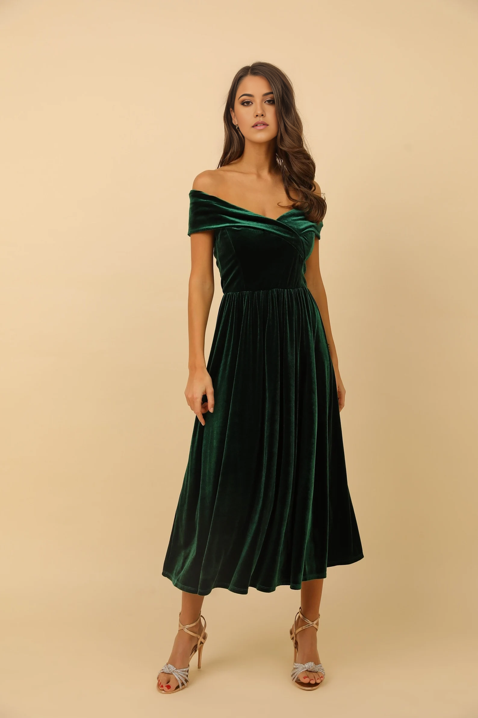 A Line Velvet Off The Shoulder Bridesmaid Dress formal dresses evening dress Prom Dress