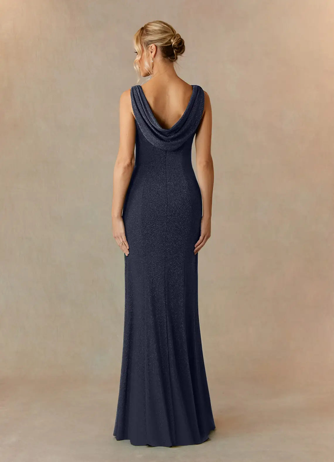 Mermaid Bateau Neckline Dark Navy Mother of the Bride Dresses