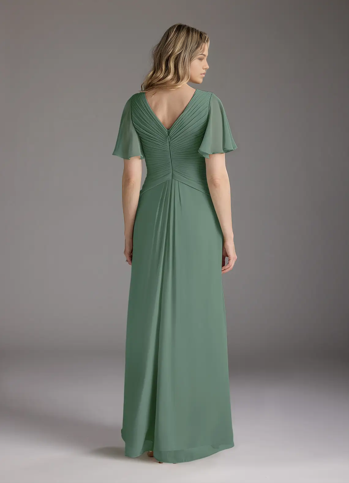 A-Line V-Neck Ruched Chiffon Mother of the Bride Dresses