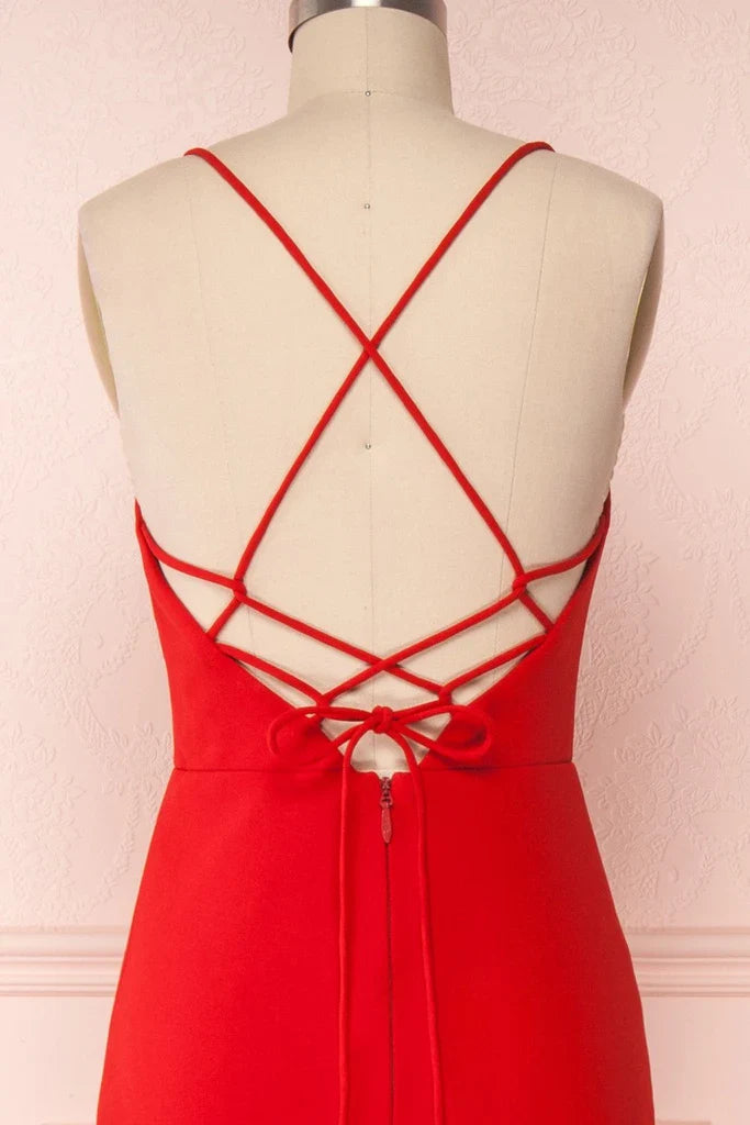 Mermaid Spaghetti Straps Prom Dresses Formal Graduation Evening Dresses