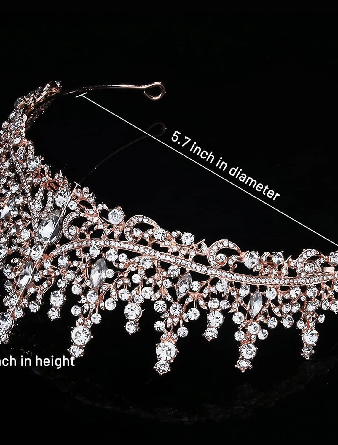 Crystal Wedding Tiara for Women Crown Royal Queen Headband Metal Princess Bride Quinceanera Headpieces Birthday Prom Pageant Halloween Costume Cosplay