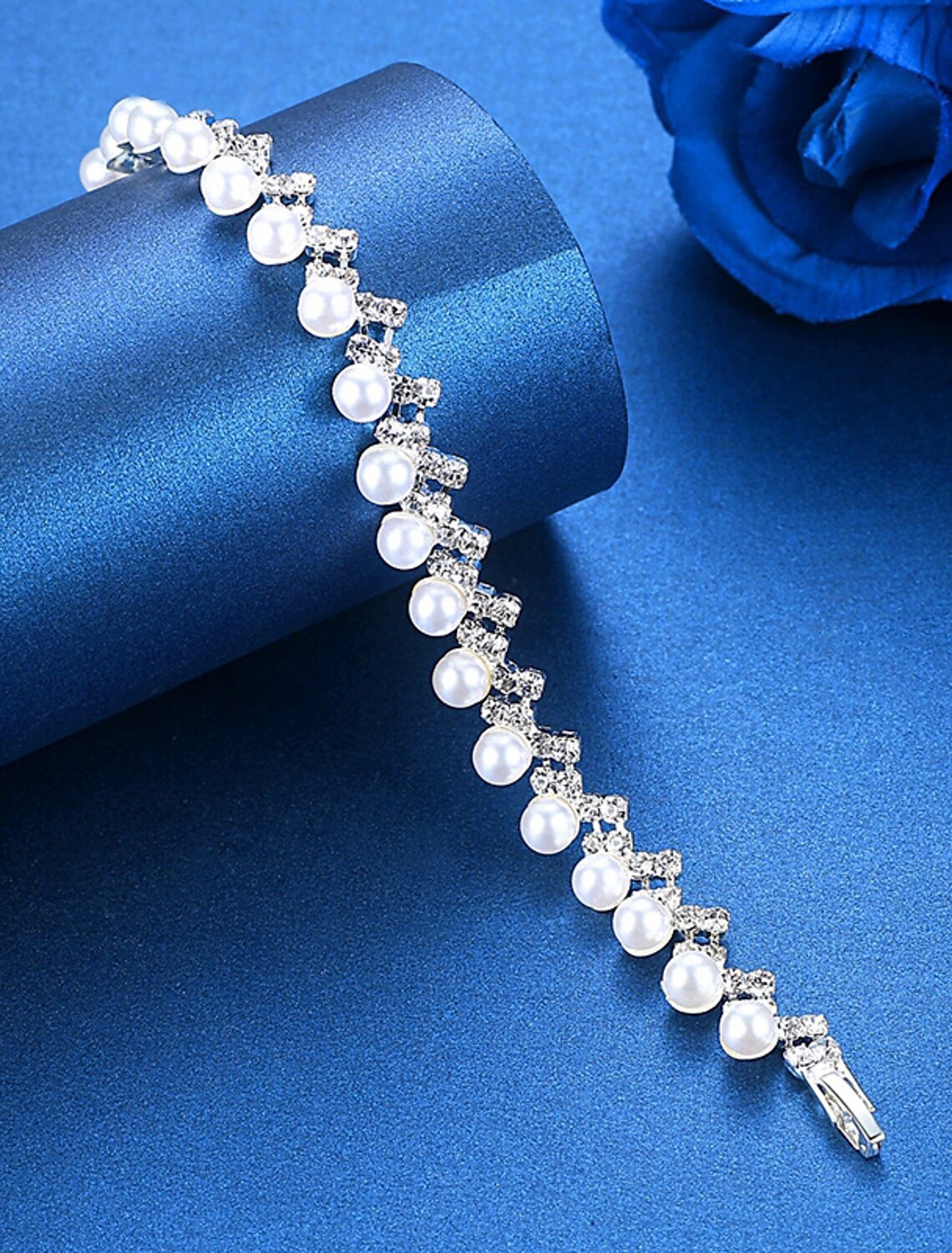 Bridal Jewelry Sets 3pcs Imitation Pearl Alloy 1 Necklace 1 Bracelet Earrings Women's Personalized Stylish Artistic Classic Precious Geometric  Set For Wedding Engagement Valentine's Day