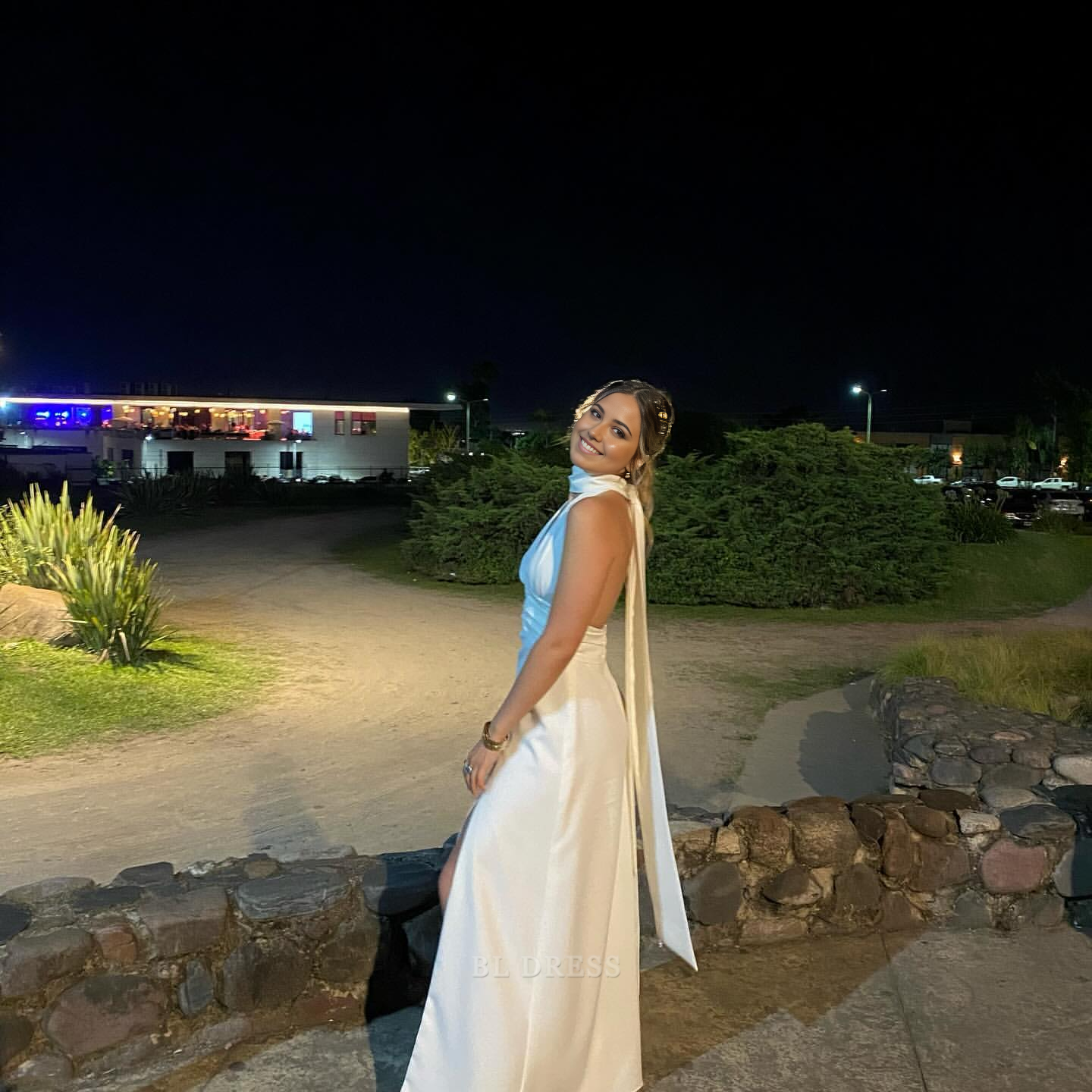 Sheath V Neck Backless Satin formal dresses Bridesmaid Dresses evening gown Prom Dress With Split