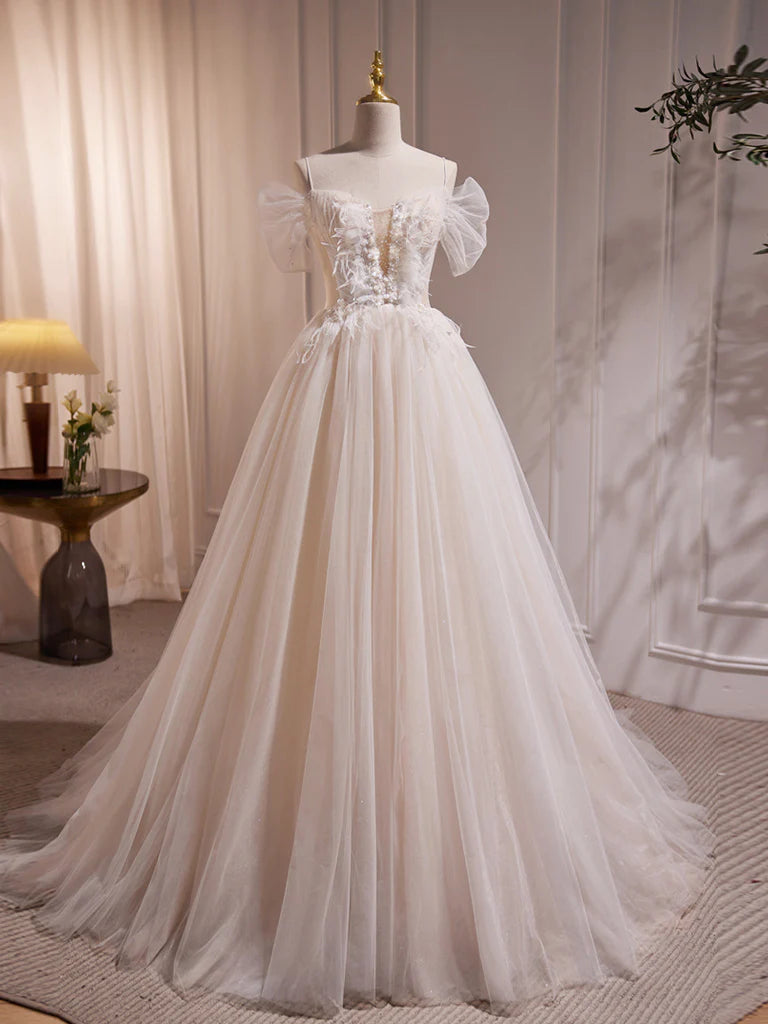 A-Line Lace Long Prom Dress