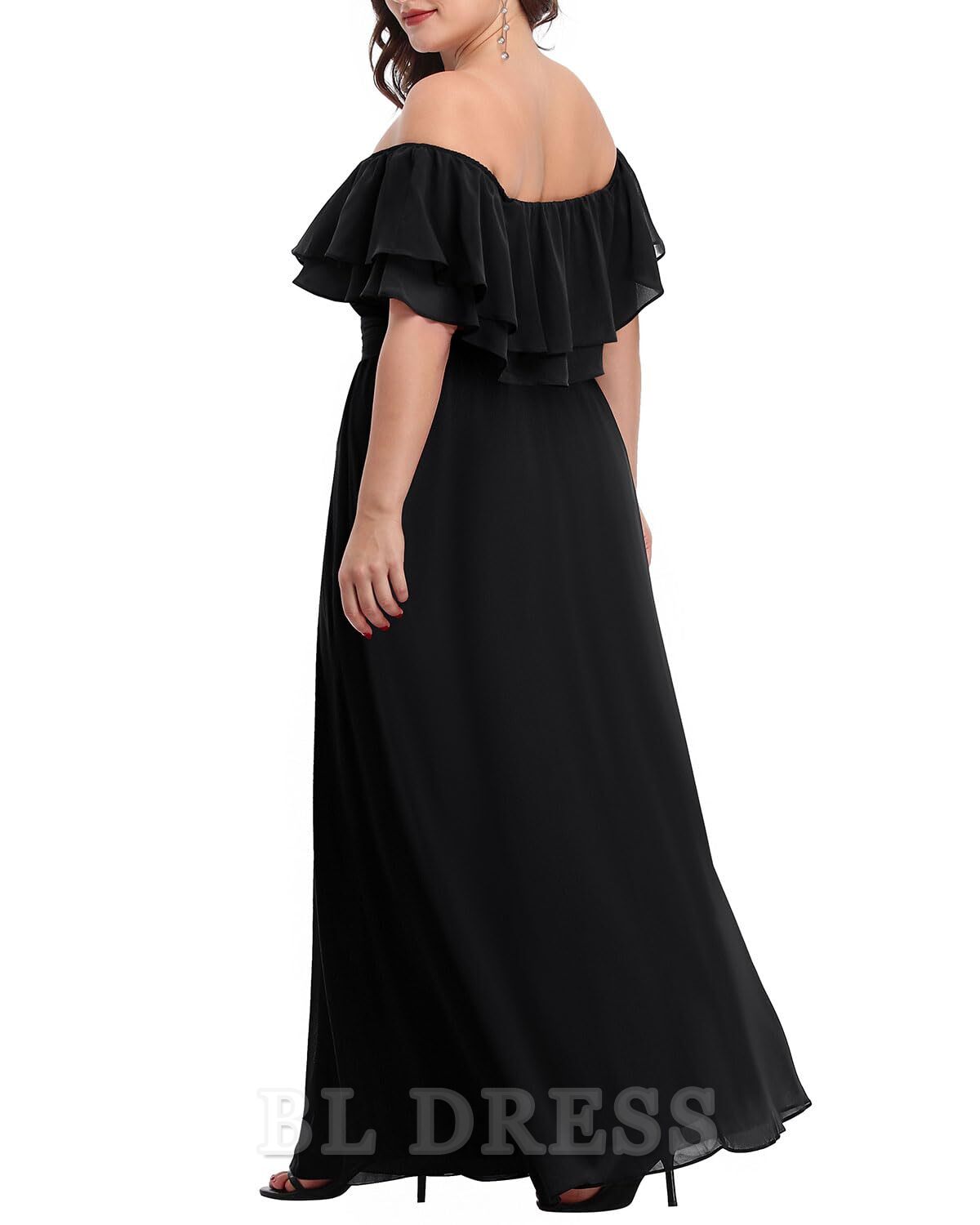 Plus Size A-line Off The Shoulder Chiffon formal dresses Bridesmaid Dresses evening gown Prom Dress