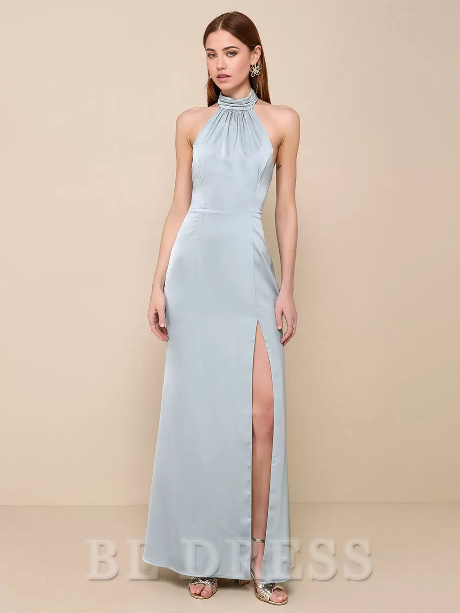 Mermaid Halter High Slit Backless formal dresses Bridesmaid Dresses evening gown Prom Dress