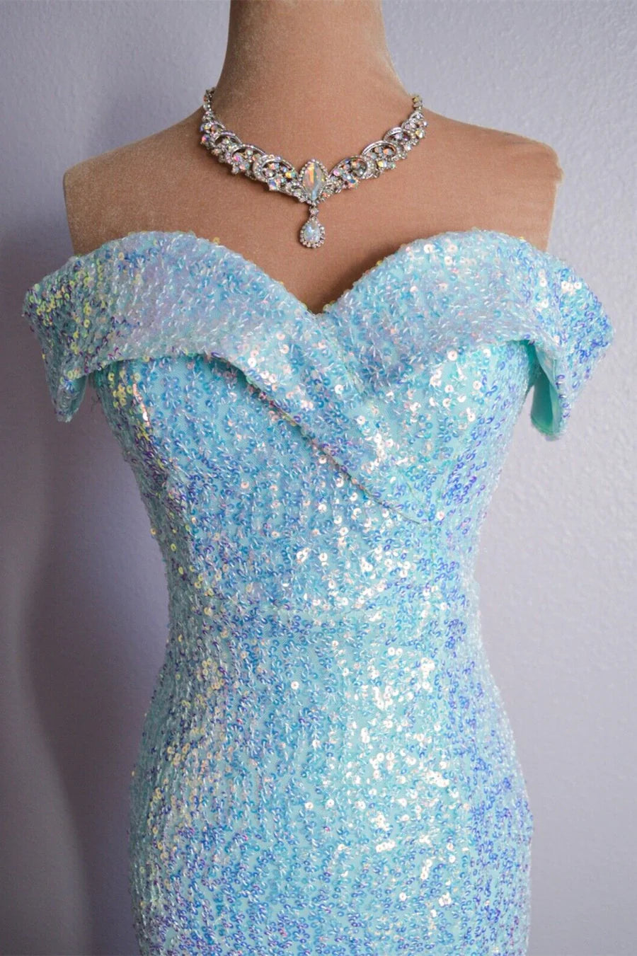 Mermaid Sparkly Long Prom Dresses Formal Dress