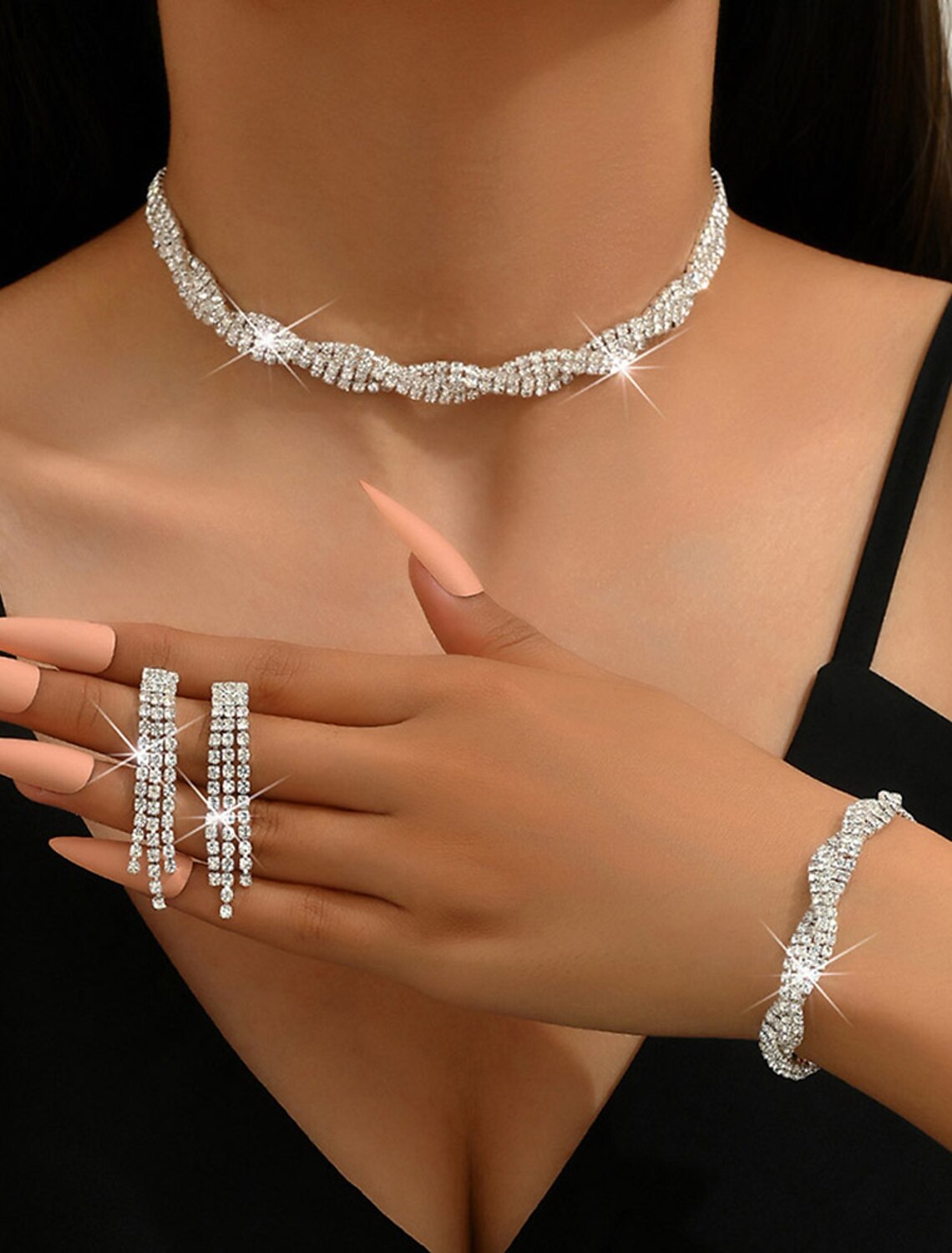 Jewelry Set 3pcs Alloy Earrings Necklace Women's Elegant Vintage  Geometrical Geometric Jewelry Set For Wedding Party Anniversary
