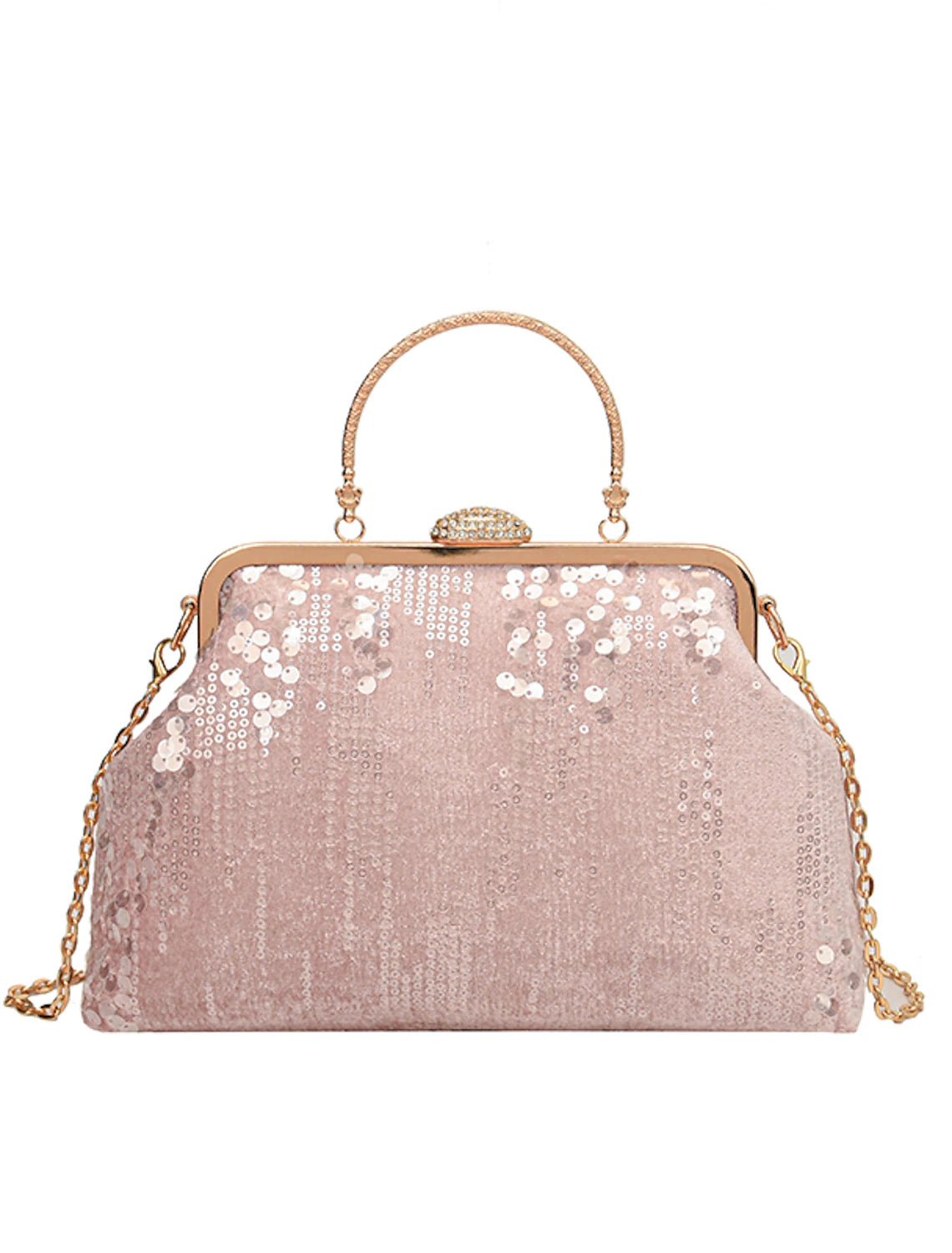 Damen-Handtasche, Clutch, Kuppeltasche, synthetisch, für Partys, Brautpartys, Hochzeitsfeiern, Pailletten, großes Fassungsvermögen, faltbar, geometrisch