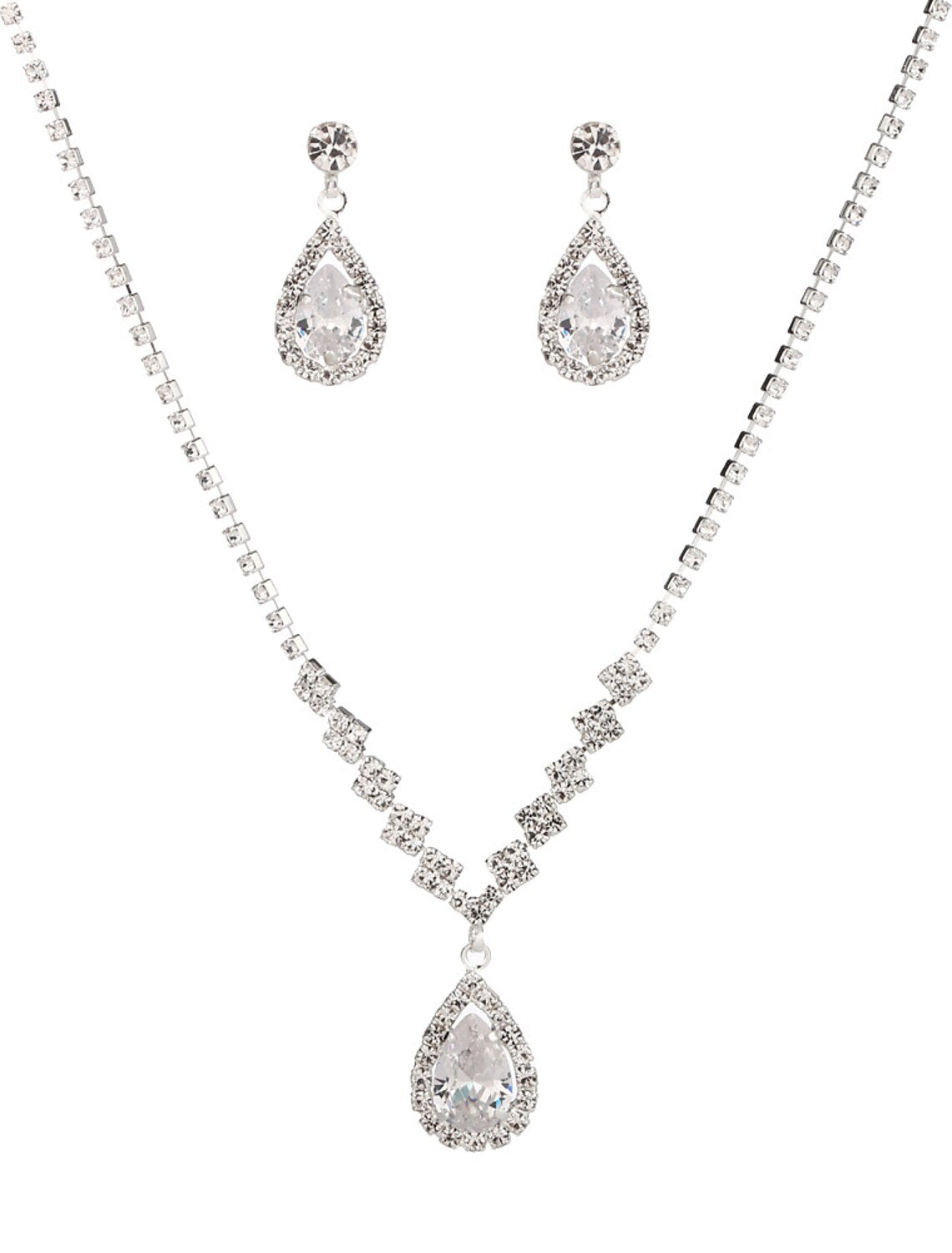 1 set Jewelry Set Bridal Jewelry Sets For Women's Wedding Anniversary Evening Rhinestone Alloy Briolette Drop / Engagement