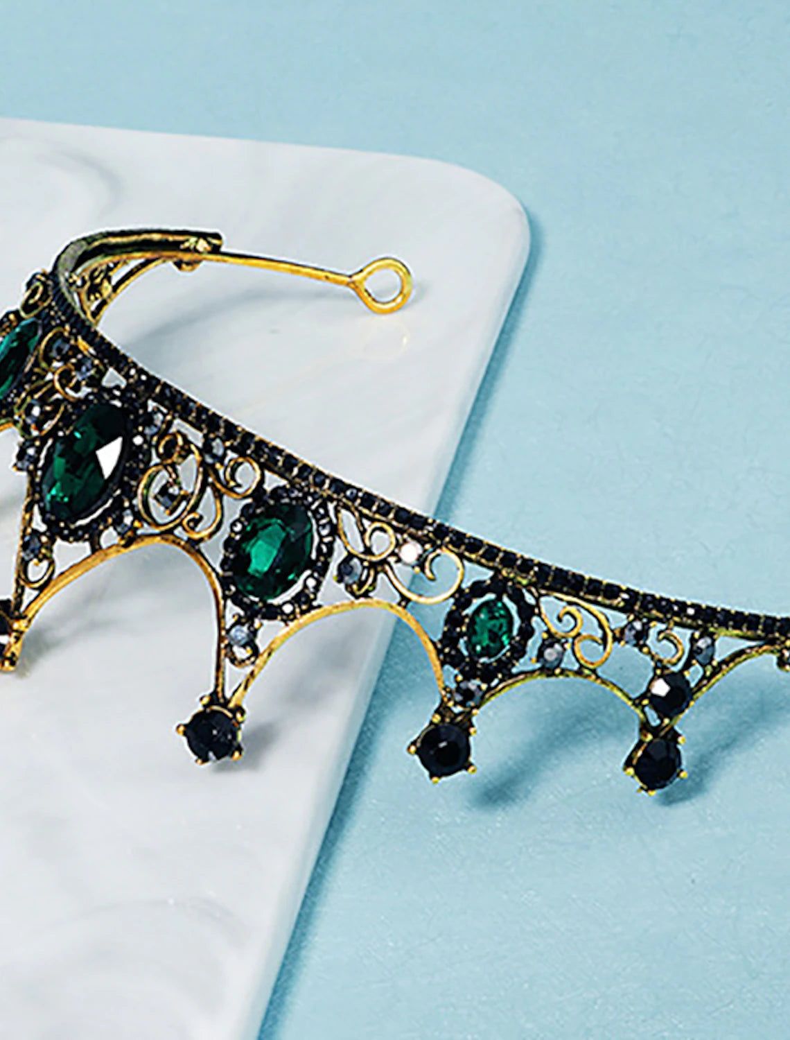 Krone Tiaras Stirnbänder Kopfschmuck Strass Legierung Hochzeit Party Retro süß mit Kristall