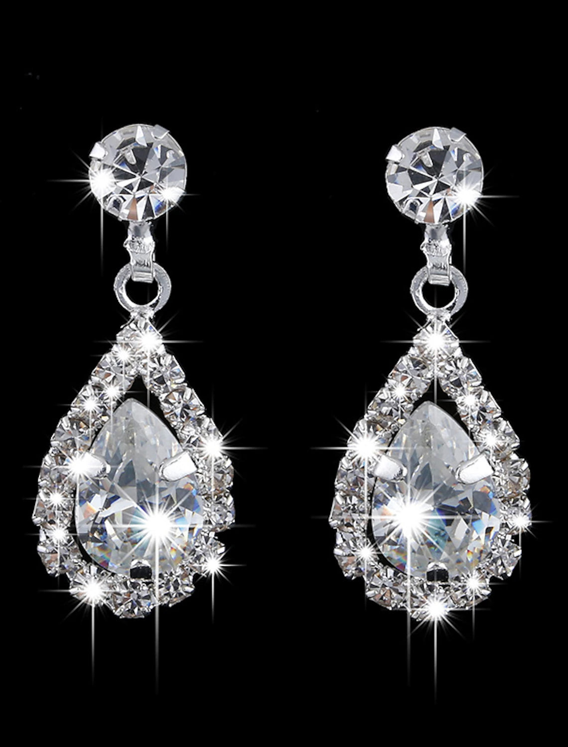 1 set Jewelry Set Bridal Jewelry Sets For Women's Wedding Anniversary Evening Rhinestone Alloy Briolette Drop / Engagement