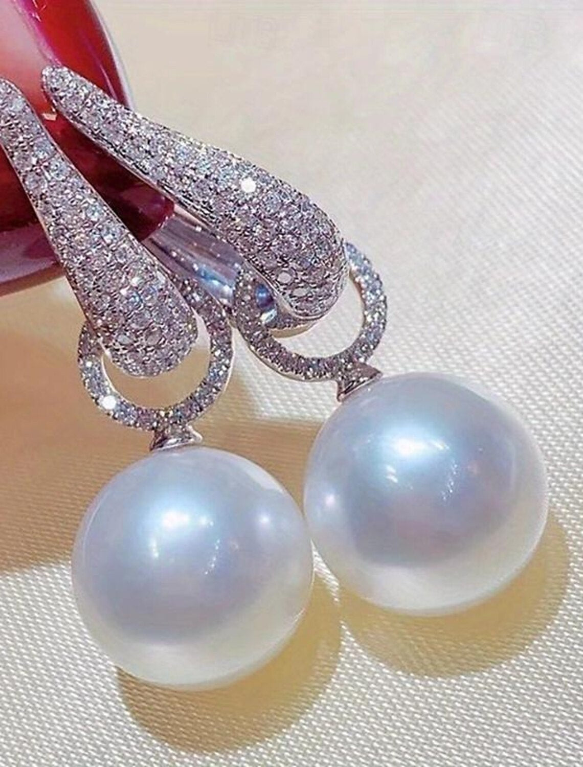 Pearl Drop Earrings Fine Classic Precious Stylish Simple Earrings Jewelry White Sliver For Wedding Party 1 Pair