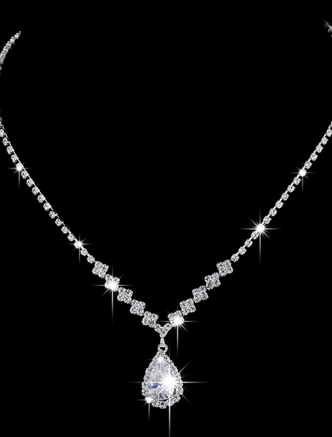 1 set Jewelry Set Bridal Jewelry Sets For Women's Wedding Anniversary Evening Rhinestone Alloy Briolette Drop / Engagement