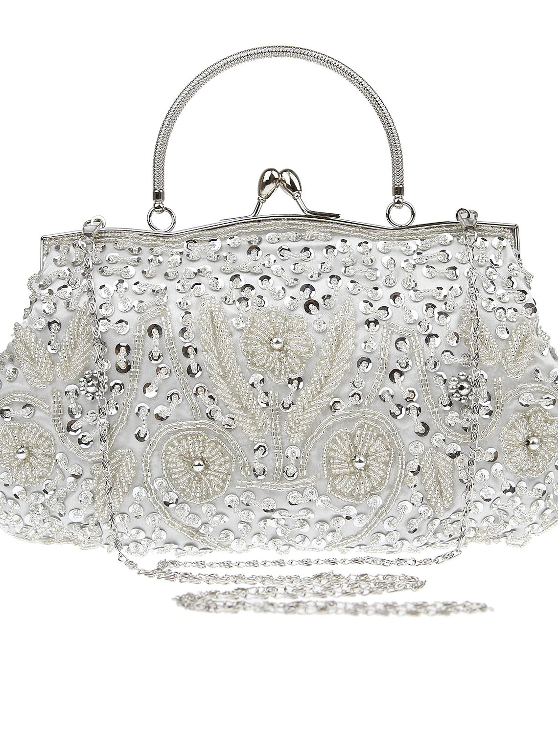 Women's Clutch Bags Polyester for Evening Wedding Party with Beading Vintage Fashion