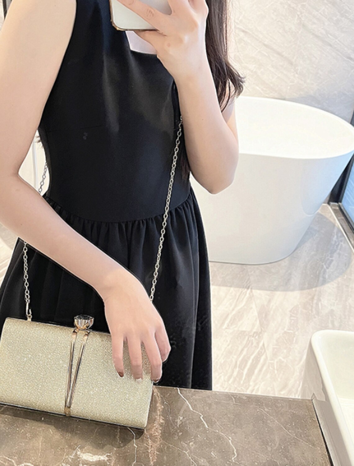 Damen Clutch Abendtasche Handgelenk Clutch Taschen Party Brautparty Urlaub Strass Kette Große Kapazität Leicht Langlebig Solide