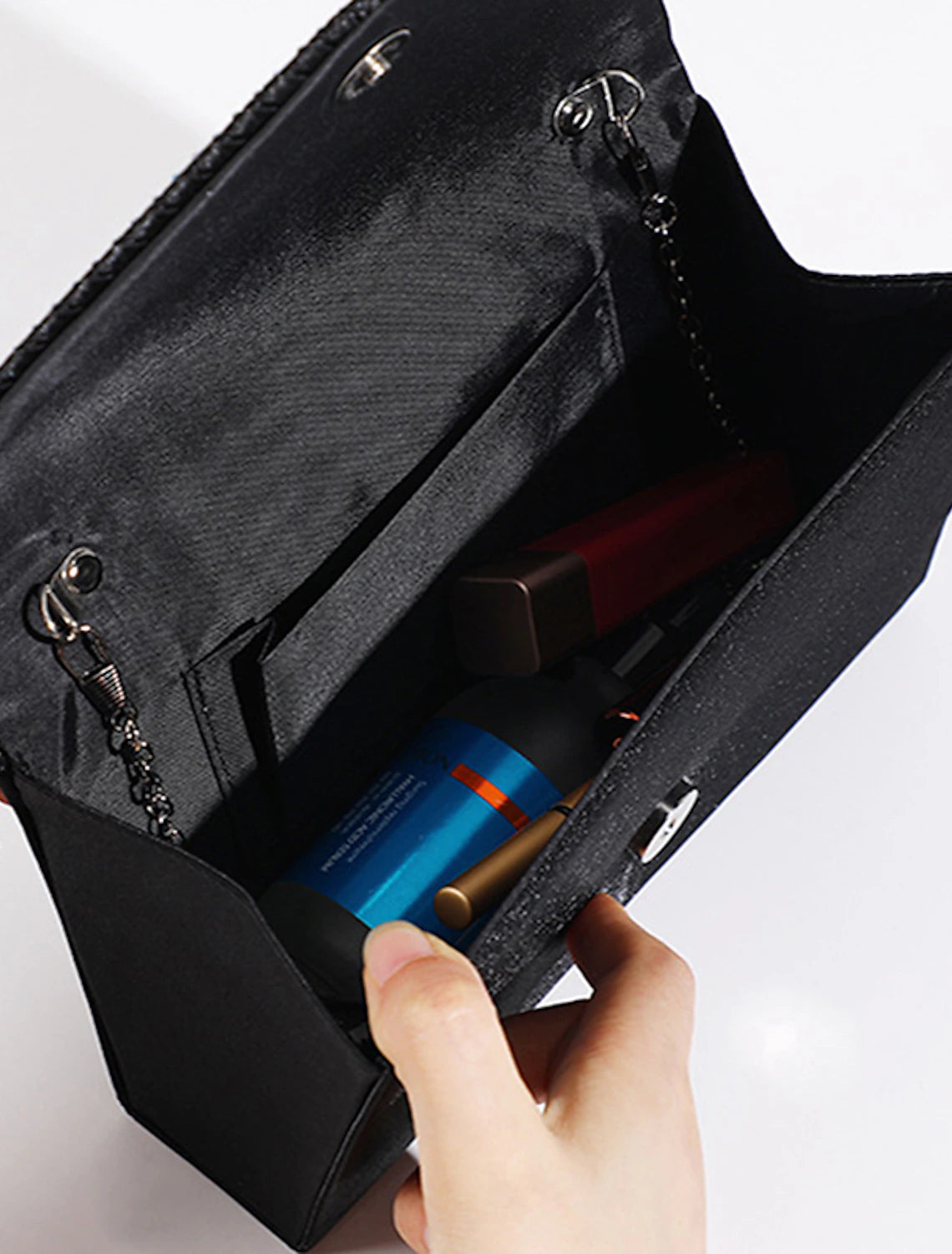 Dreifach faltbare Clutch für Damen für formelle Abendveranstaltungen, Brautpartys, Hochzeiten mit Kristall-/Strass-Glitzer