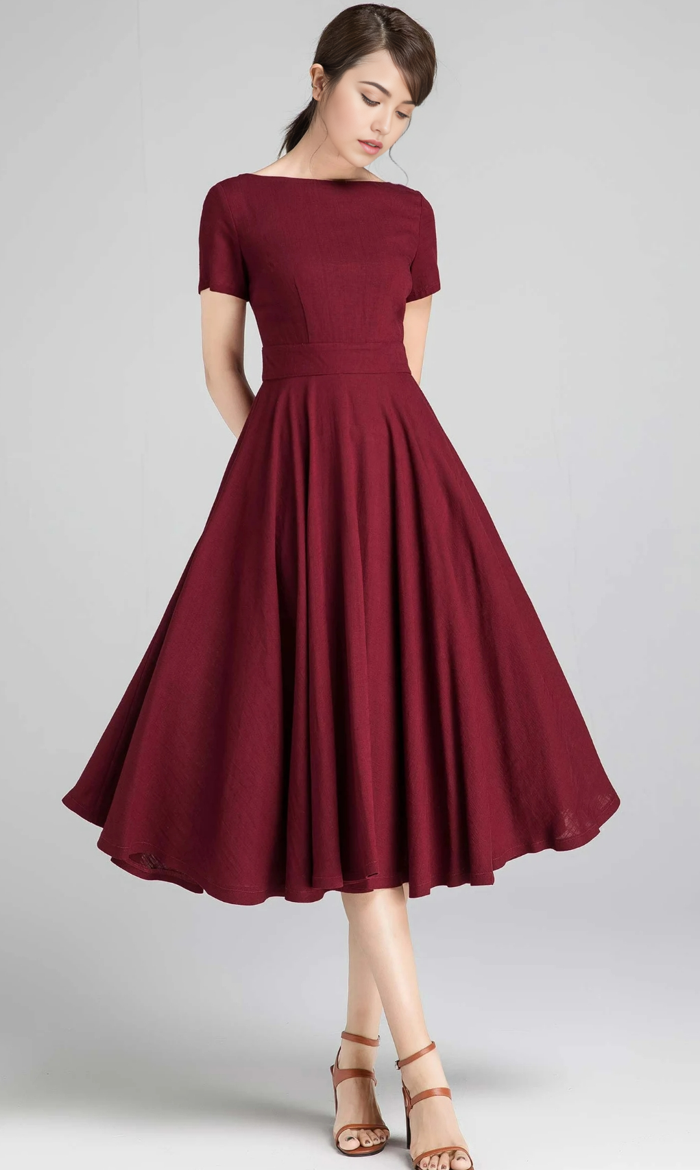 A-line Boat Neck Short Sleeve Bridesmaid Dress Formal Dresses for Wedding Guest Cocktail Dress Mother of the Bride Dresses