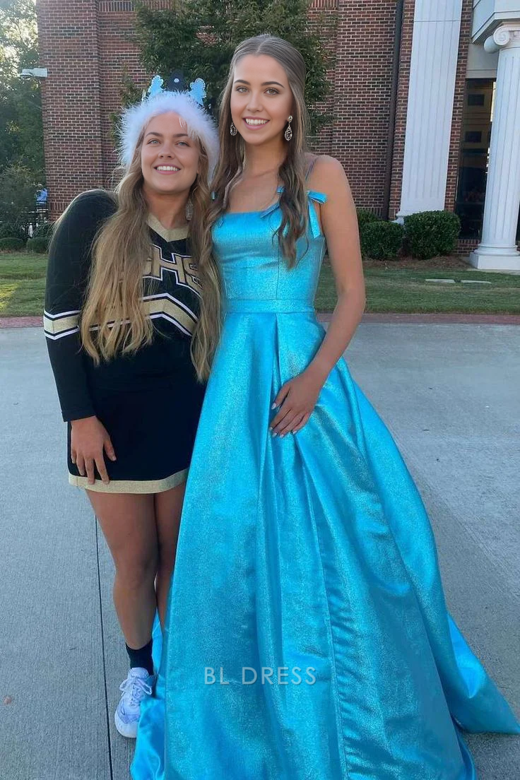 A Line Spaghetti Straps Satin Long formal dresses Bridesmaid Dresses evening gown Prom Dress