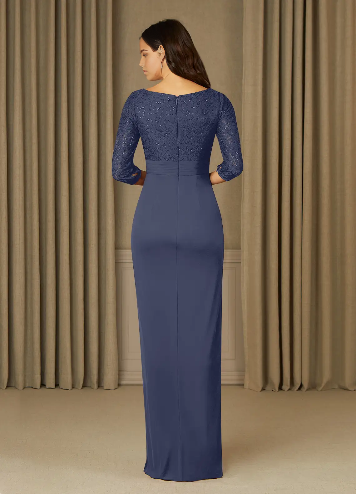 Sheath Scoop Sequins Lace Stormy formal dresses evening dress Mother of the Bride Dresses