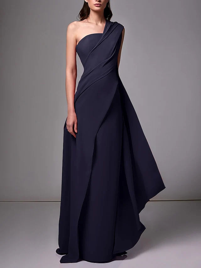 Sheath One Shoulder Sleeveless Evening Dresses