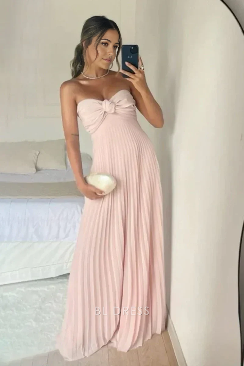 A Line Elegant Sweetheart Long formal dresses Bridesmaid Dresses evening gown Prom Dress with Ruffles