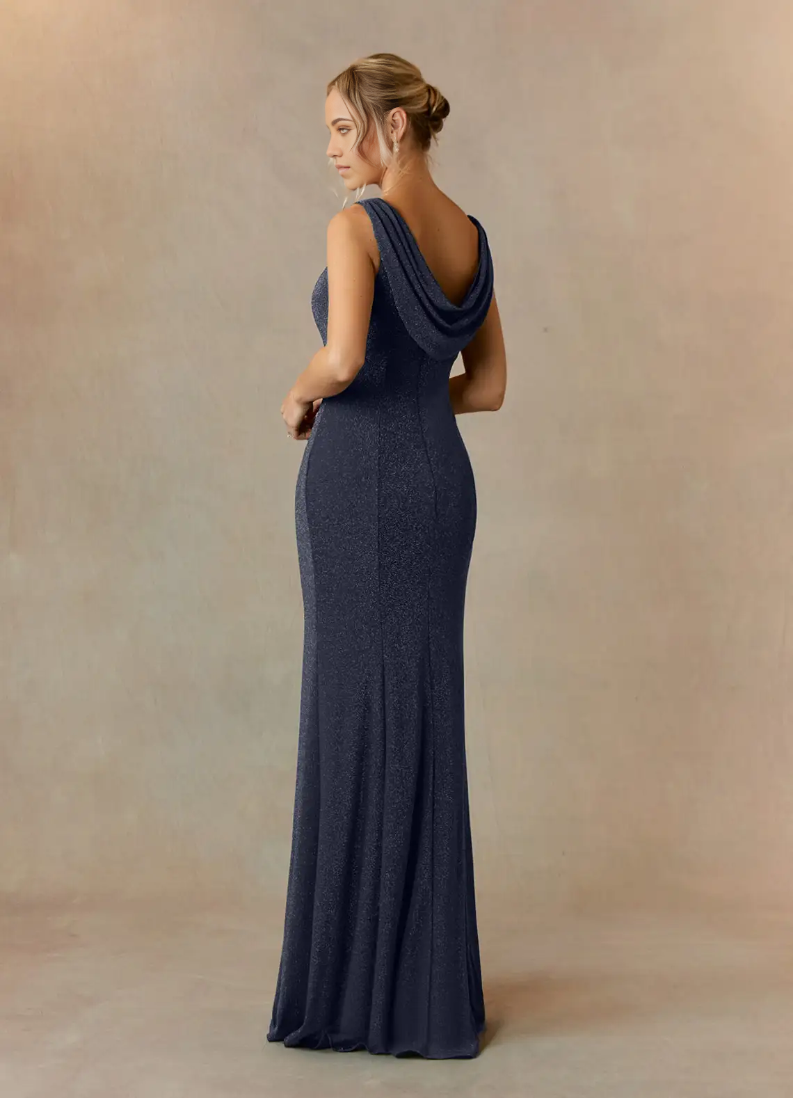 Mermaid Bateau Neckline Dark Navy Mother of the Bride Dresses