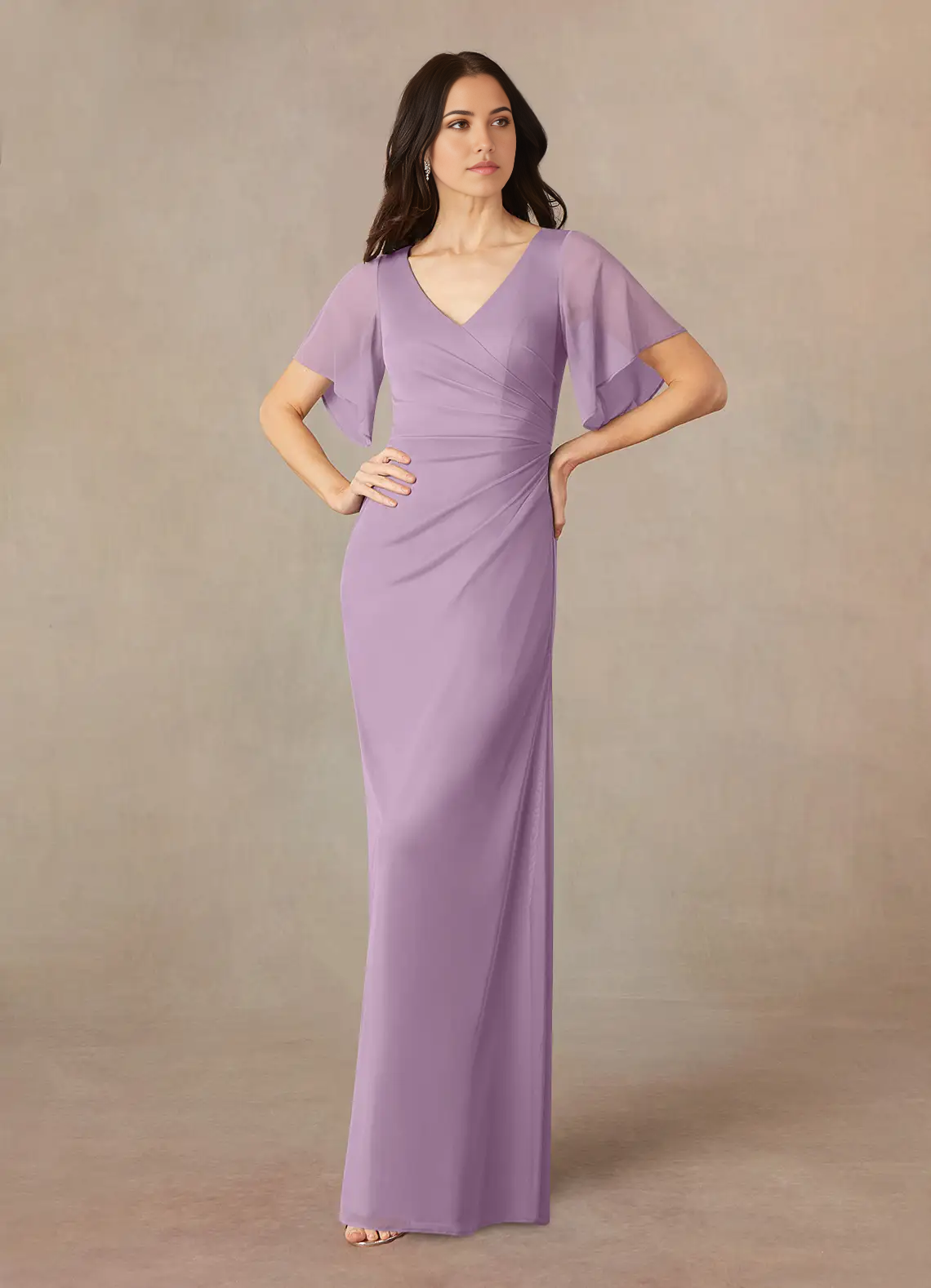 A-Line V-Neck Wisteria formal dresses evening dress Mother of the Bride Dresses