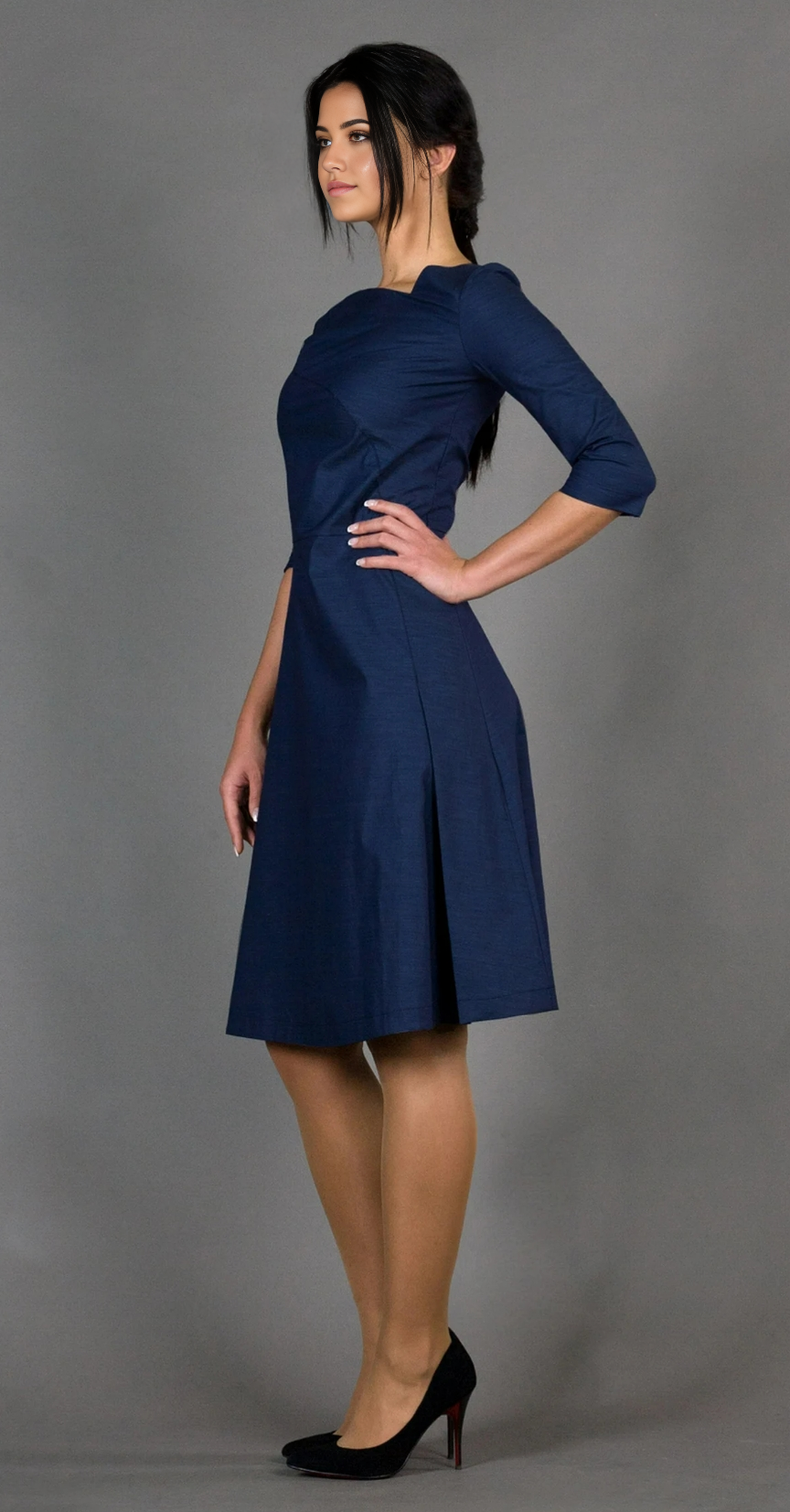 A-line simple Half Sleeve Tea Length Bridesmaid Dress Formal Dresses for Wedding Guest Cocktail Dress Mother of the Bride Dresses