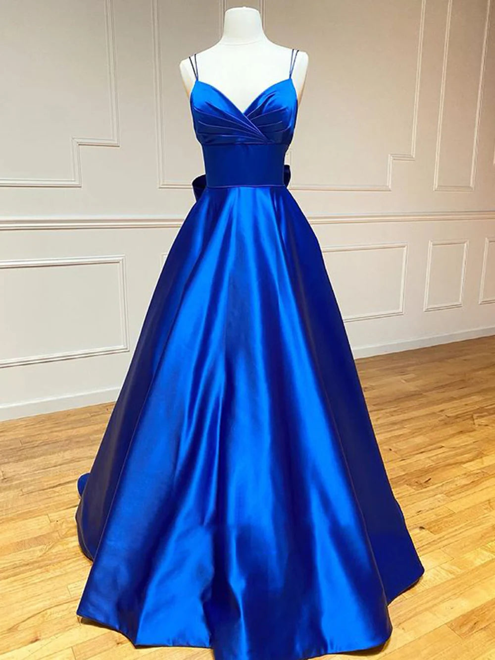 A Line V Neck Long Prom Dress
