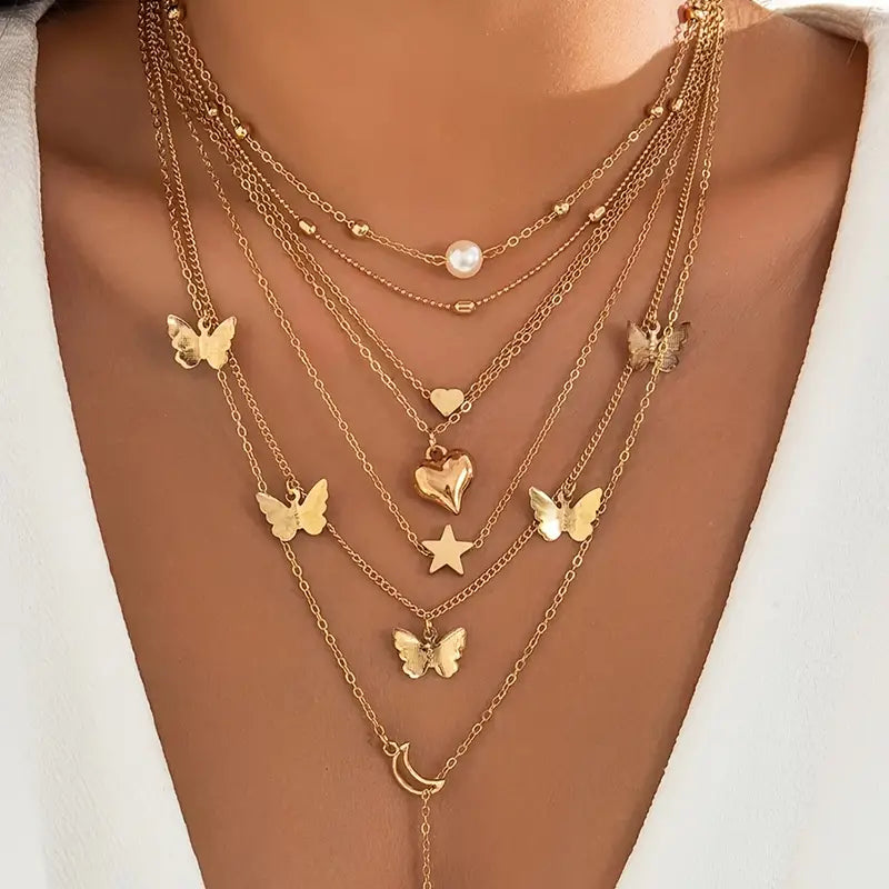 57-Piece Golden Jewelry Set - Luxurious Necklaces, Rings, Earrings & Bracelets - Elegant & Delicate Design - Perfect Gift for Her